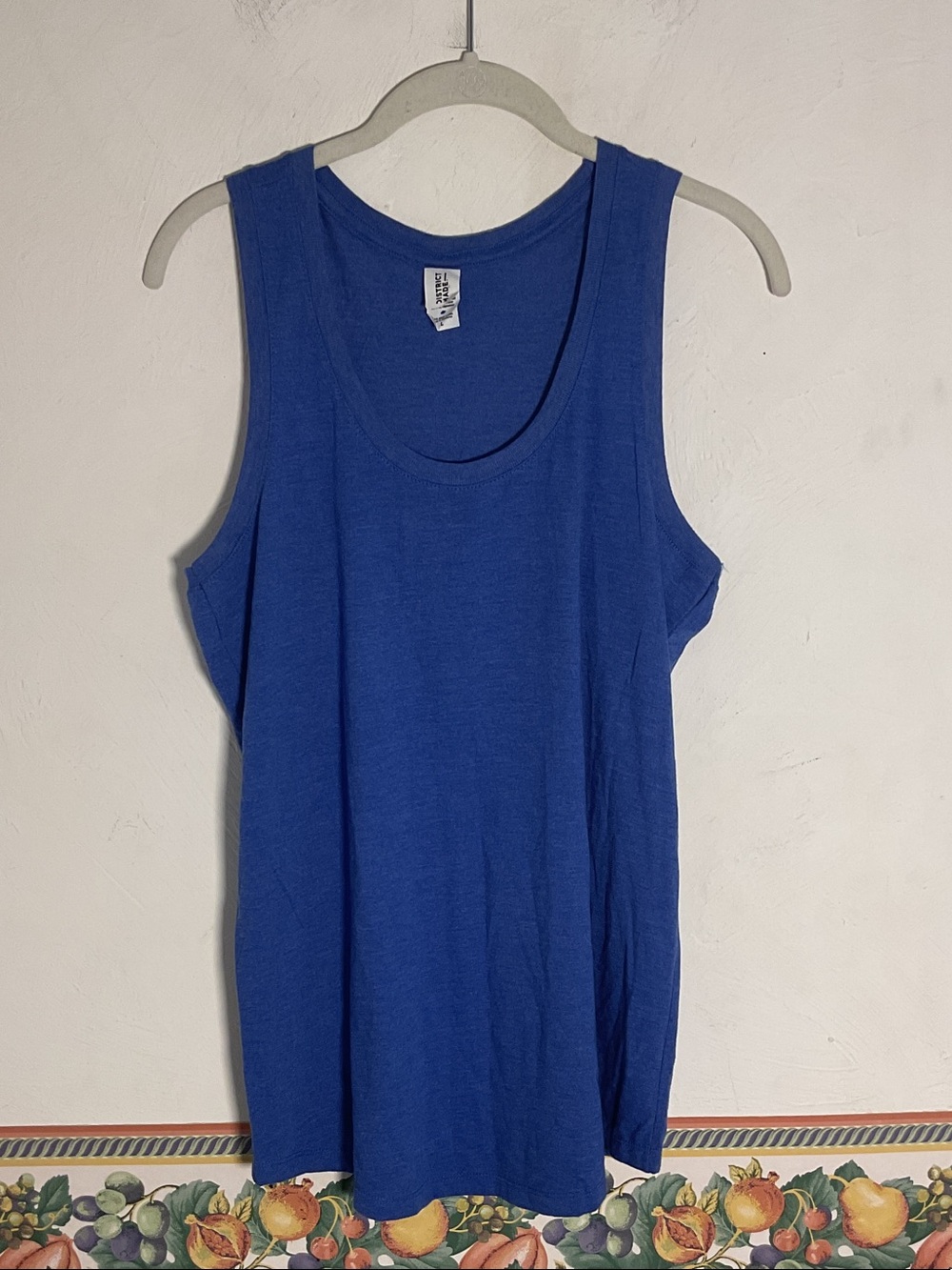 District Made Perfect Tri Racerback Tank Top Size L Blue
